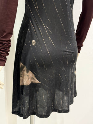 2000s Jean Paul Gaultier patchwork twist-front dress