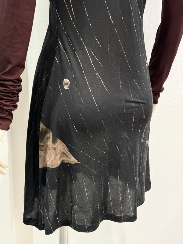 2000s Jean Paul Gaultier patchwork twist-front dress