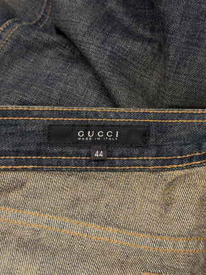 2000s Gucci by Tom Ford embroidered logo jeans