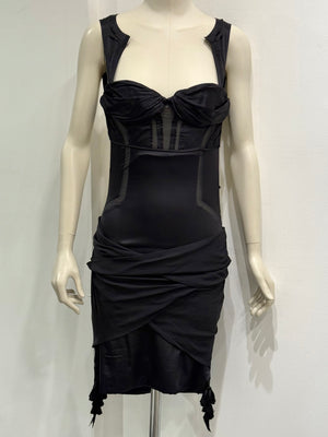 S/S2004 Gucci by Tom Ford bondage corseted dress