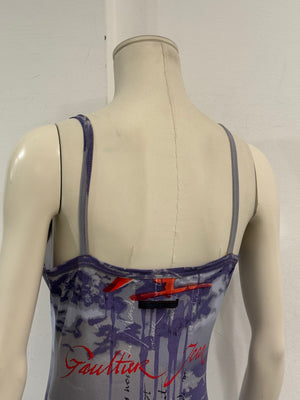 1990s Jean Paul Gaultier cloud print slip dress