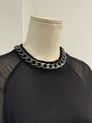 2000s Pierre Balmain neck chain mini dress