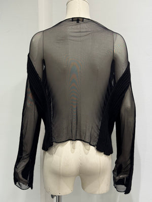 2000s Roberto Cavalli sheer transparent stripes knit