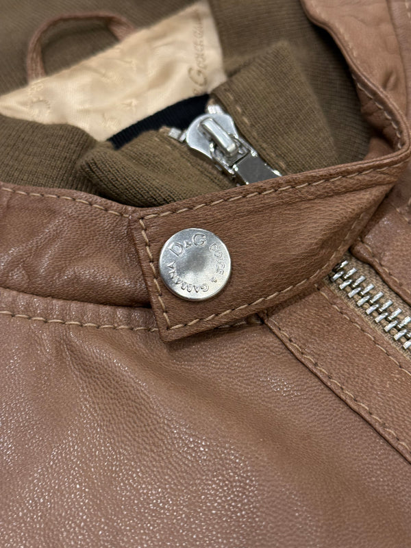 2000s Dolce & Gabbana leather biker bomber jacket