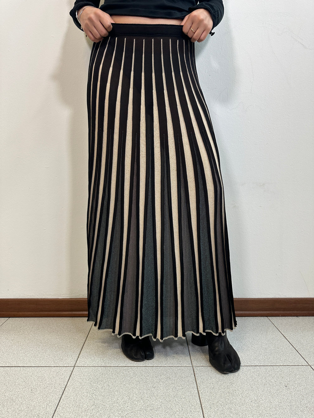 1990s Jean Paul Gaultier iridescent elastic skirt