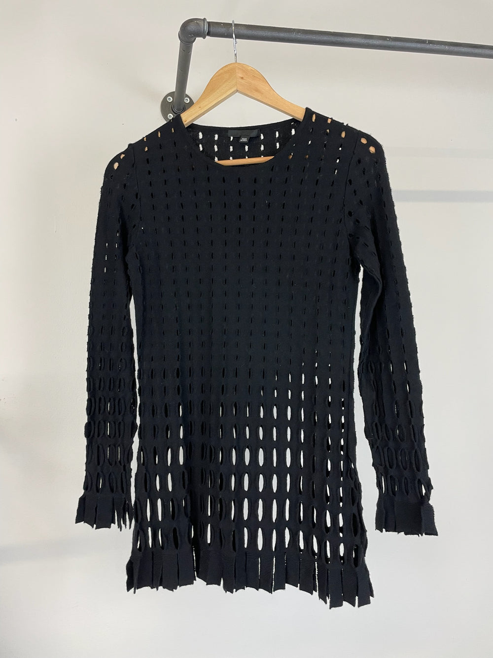 SS2002 Helmut Lang laser cut net long sleeve t-shirt