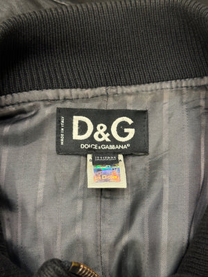 2000s Dolce & Gabbana zipper biker moto leather jacket