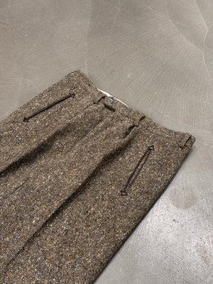 1970s HERMES bouclé tweed tailored heavy wool pants