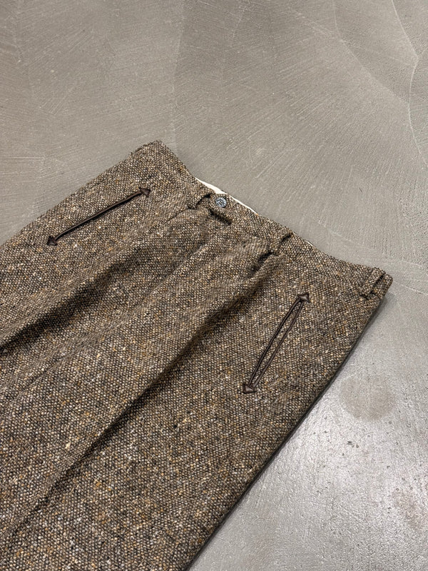 1970s HERMES bouclé tweed tailored heavy wool pants