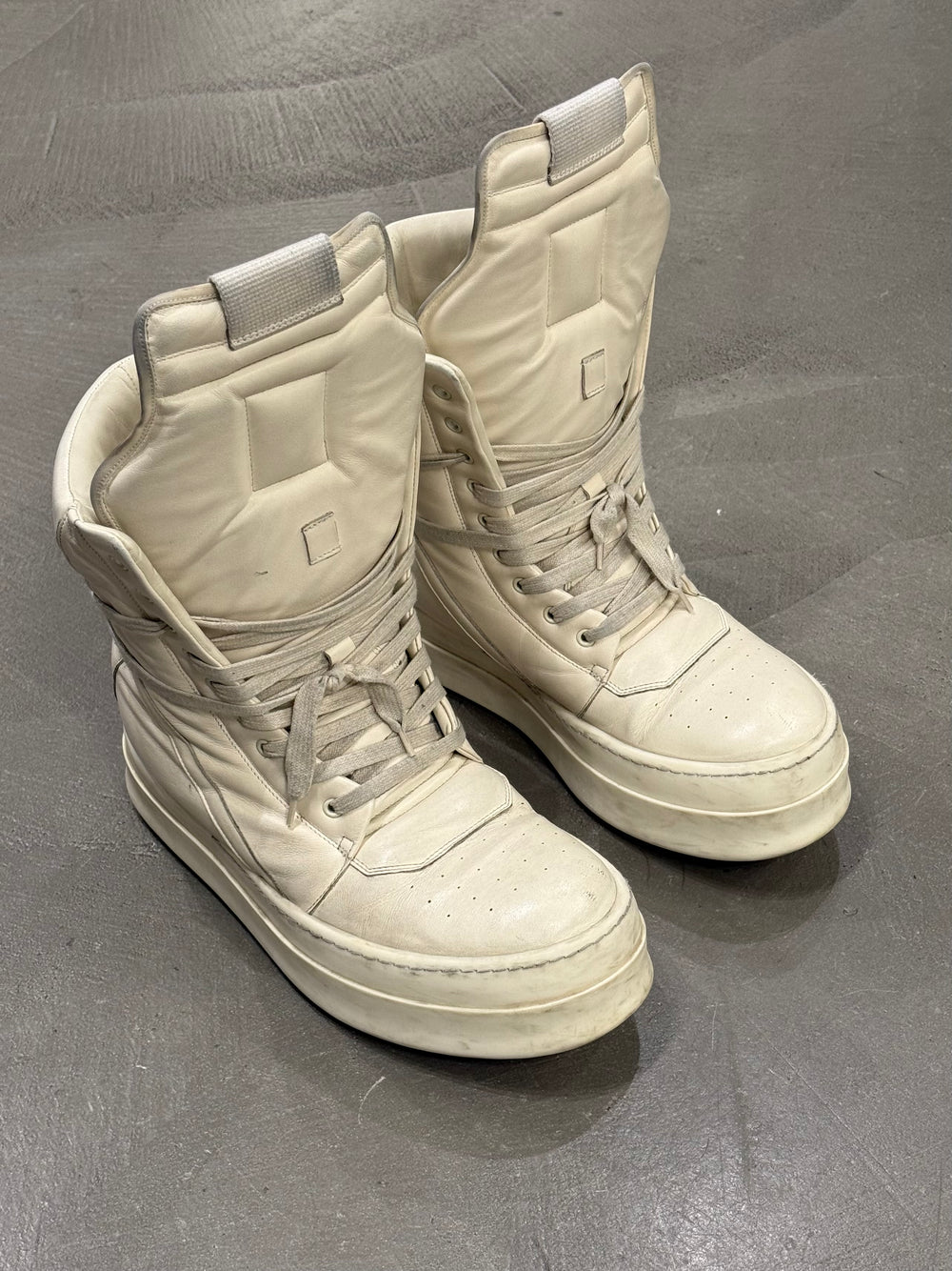 Rick Owens megageobasket leather sneakers