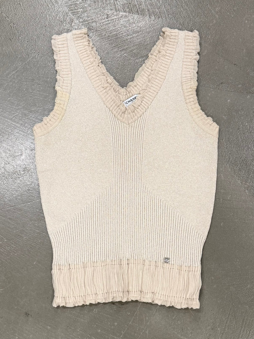 2000s Chanel logo wool tank top