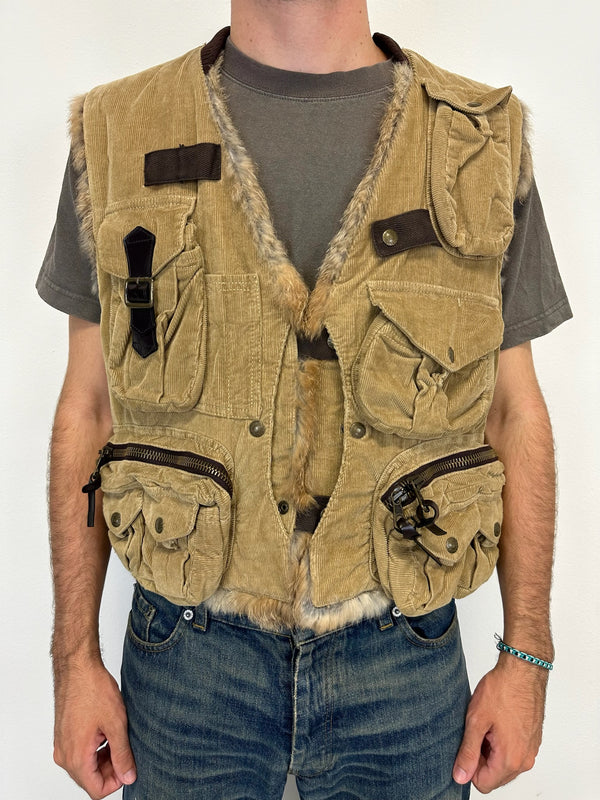 AW2002 Dolce & Gabbana cargo fur vest