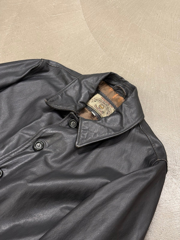 2000s Armani leather coat
