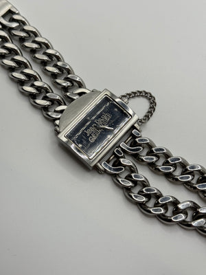 Jean Paul Gaultier stainless steel double chain watch