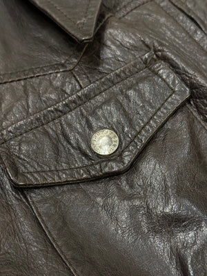 1990s Dolce & Gabbana leather belted coat