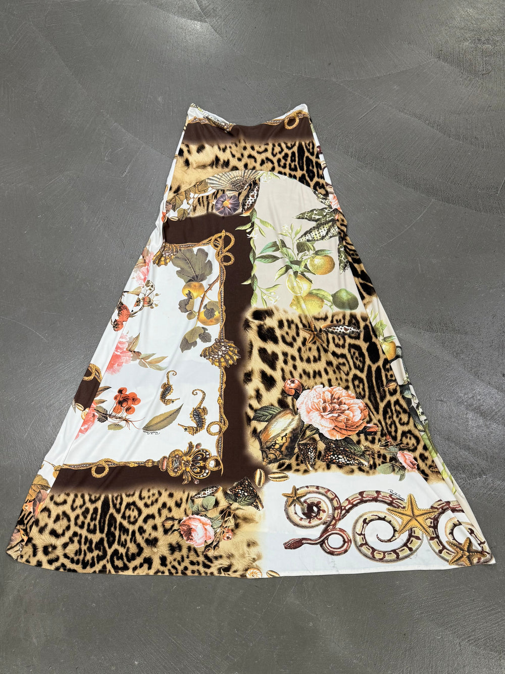 S/S2005 Roberto Cavalli runway floral maxi silk skirt