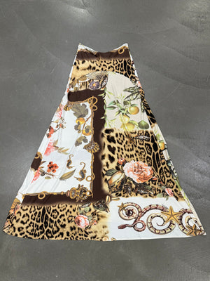 S/S2005 Roberto Cavalli runway floral maxi silk skirt