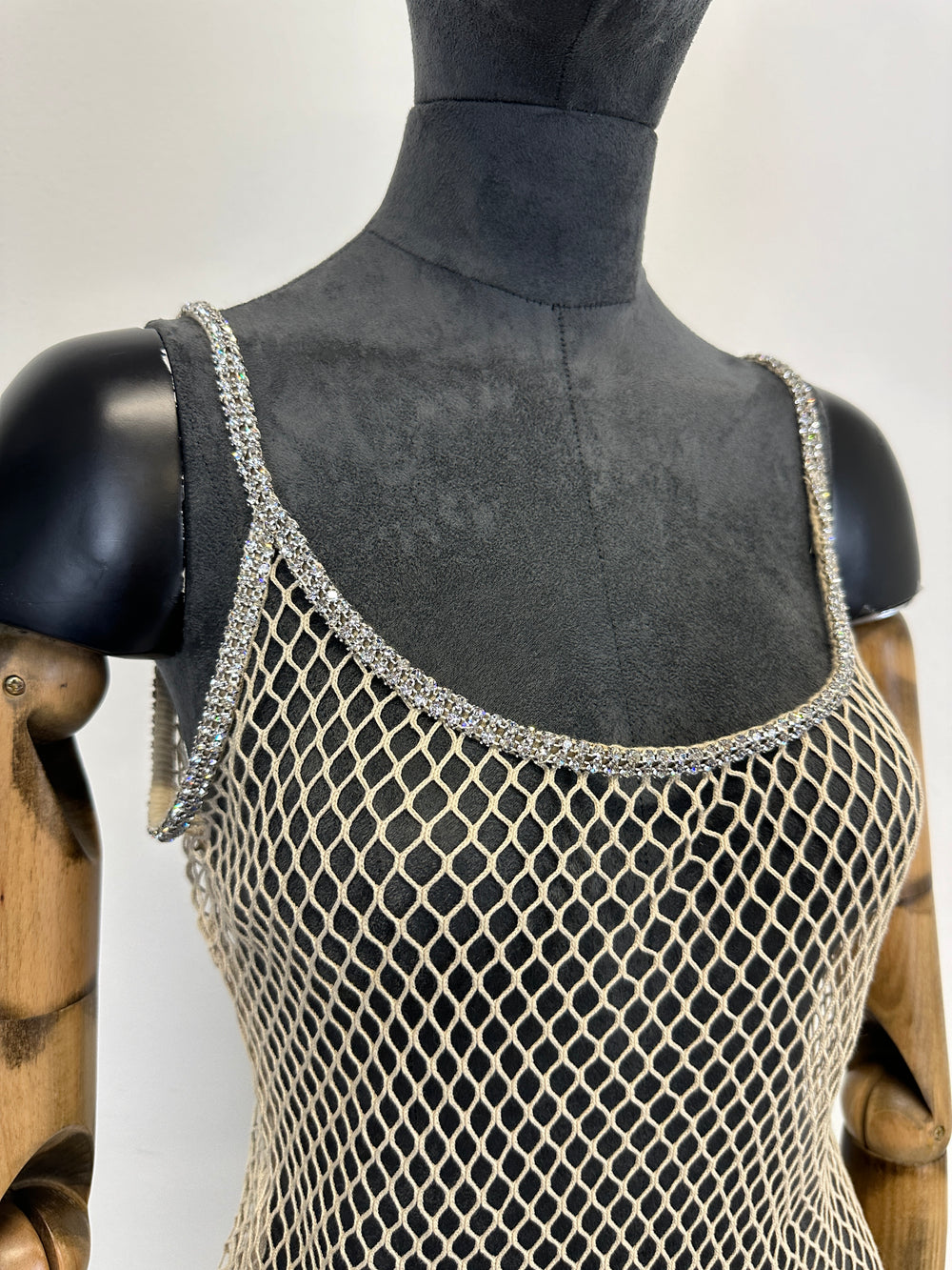 SS2002 Dolce & Gabbana J-Lo fishnet Swarovski top