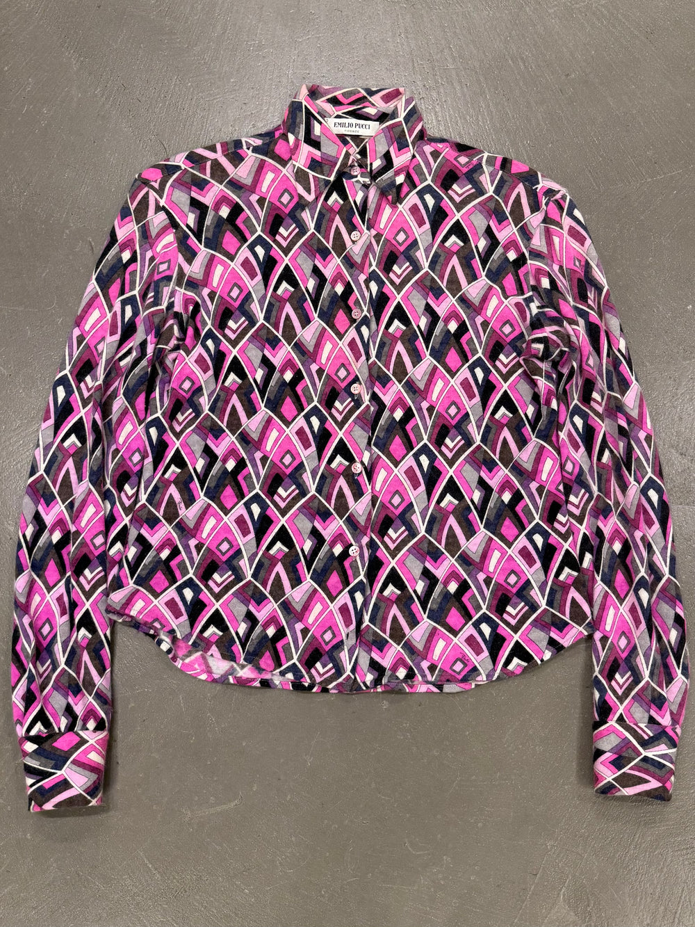 1990s Emilio Pucci optical print silk blouse