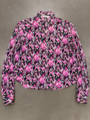 1990s Emilio Pucci optical print silk blouse