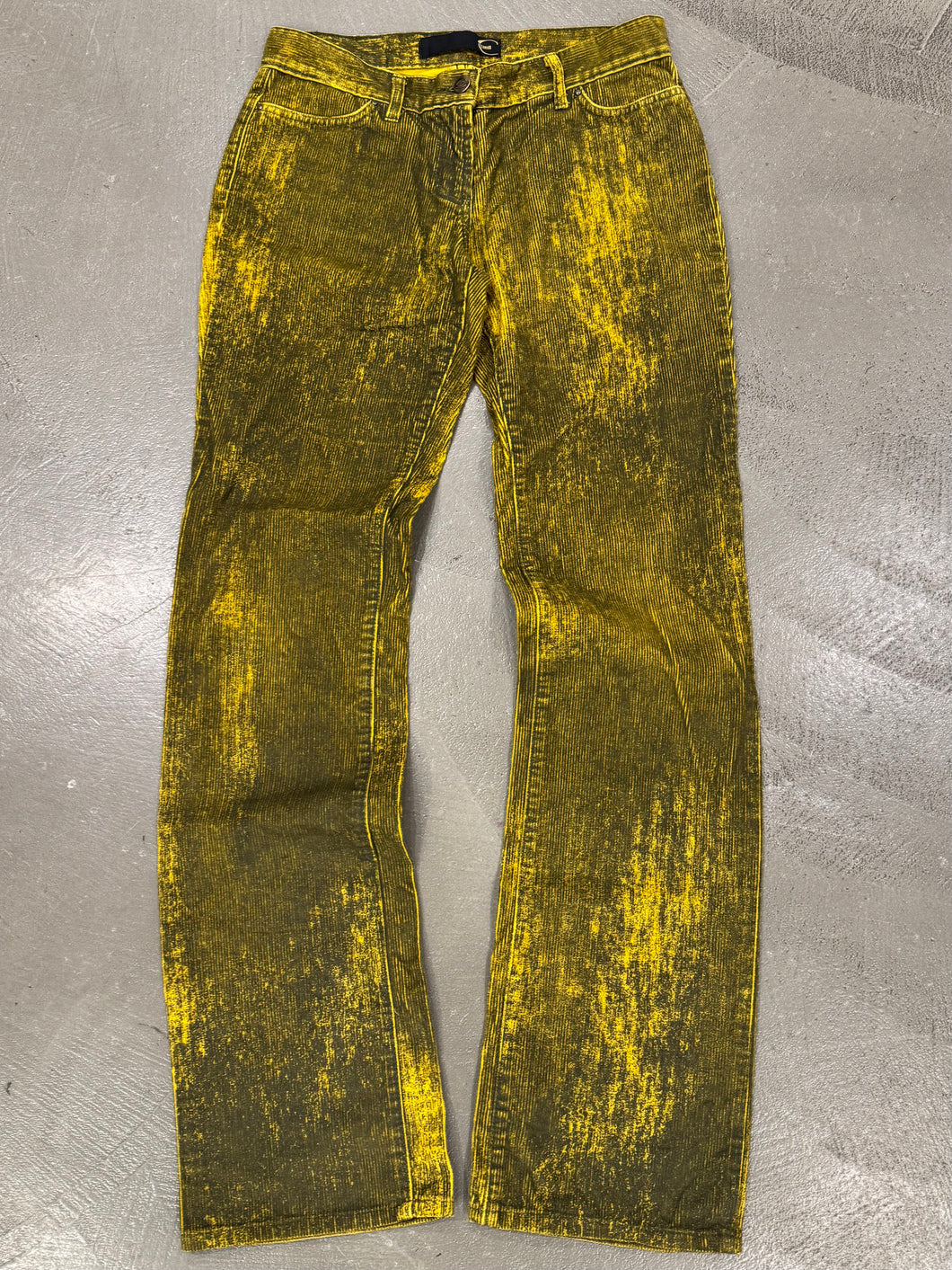 2000s Roberto Cavalli distressed velour pants