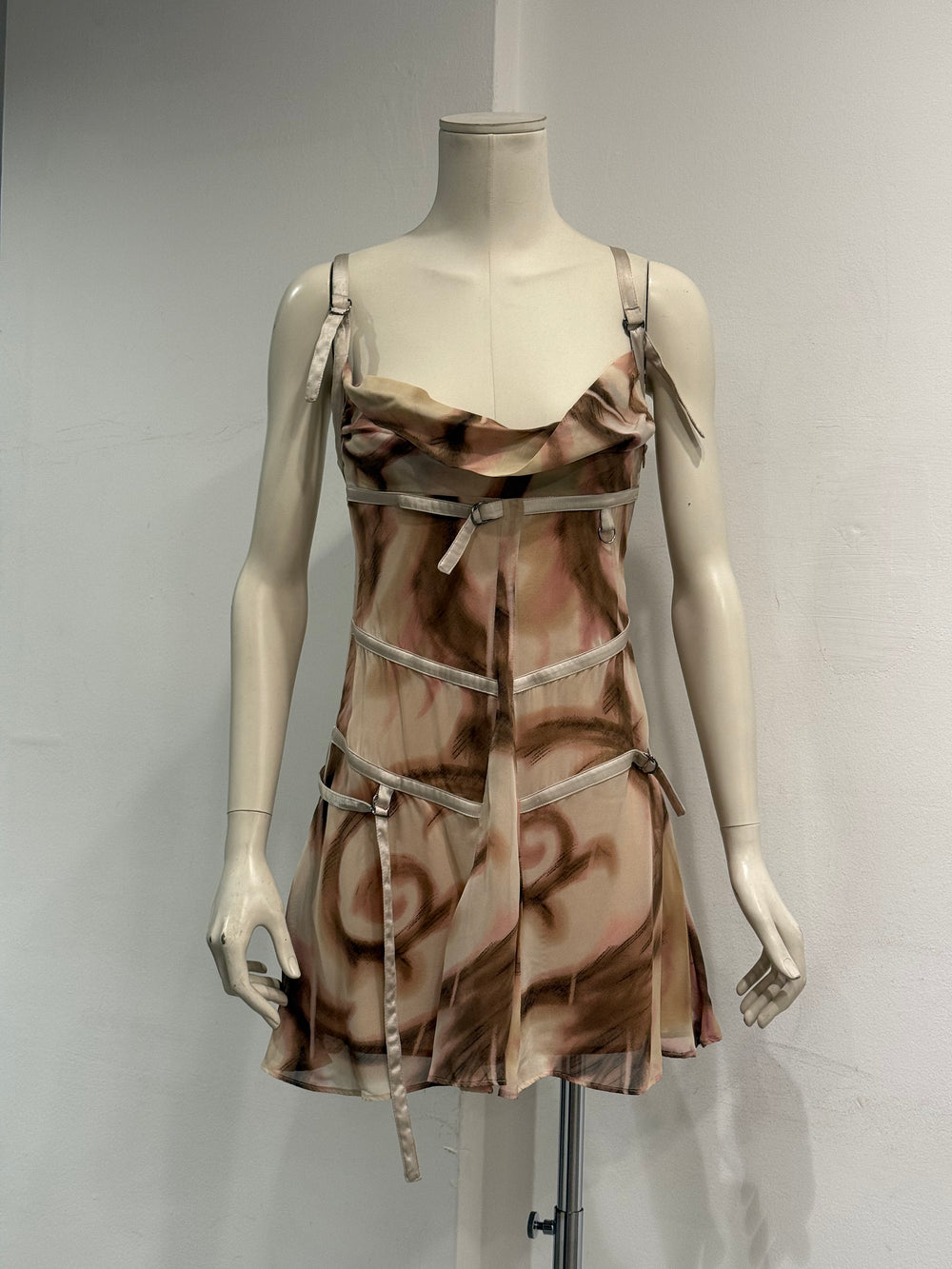 2003 Versace bondage mini dress