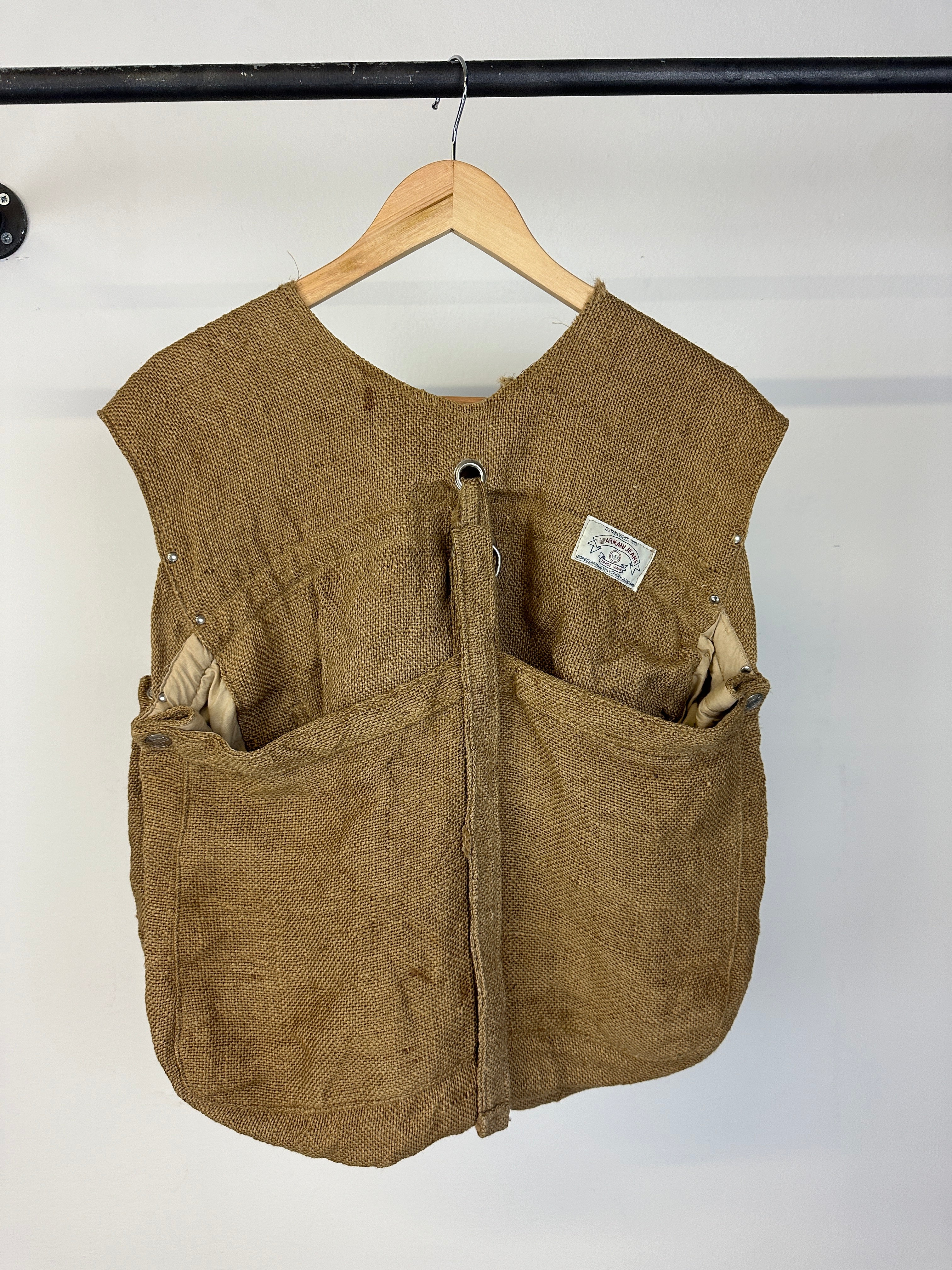 90s〜 ARMANI JEANS military WPocket BEST 1990s Armani Jeans jute military vest