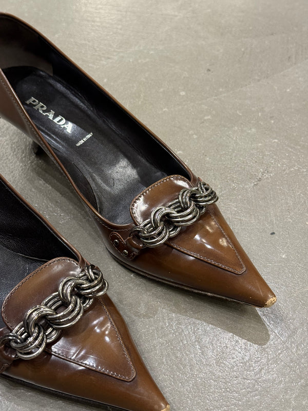 2000s Prada chain link heels