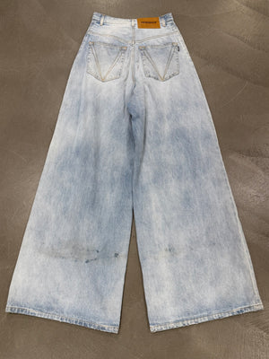 Vetements destroyed wide leg jeans