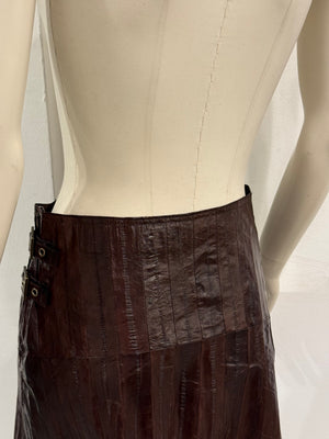 F/W2002 Christian Dior by John Galliano runway paneled eel leather skirt