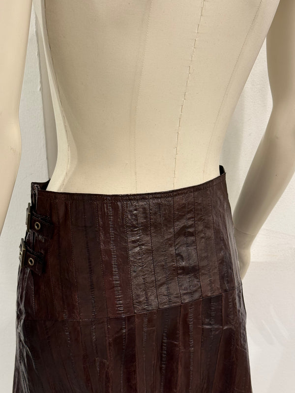 F/W2002 Christian Dior by John Galliano runway paneled eel leather skirt