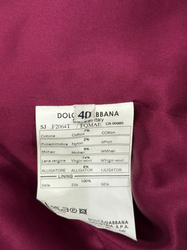 2000s Dolce & Gabbana crocodile details tweed jacket