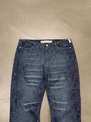 2000s Versace embellished flared denim