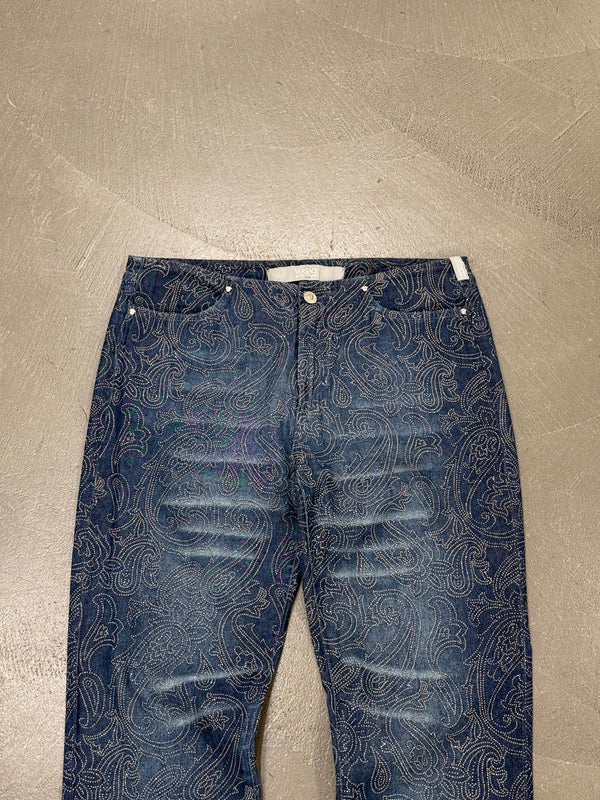 2000s Versace embellished flared denim