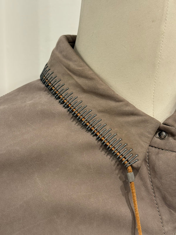 Isaac Sellam metal neck inserts leather jacket