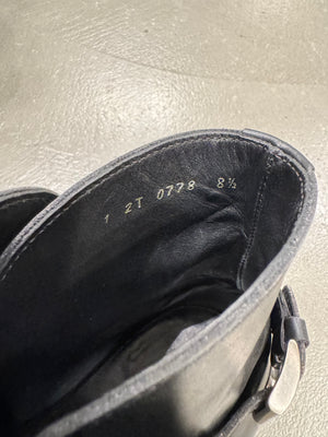 2000s Prada leather moto boots