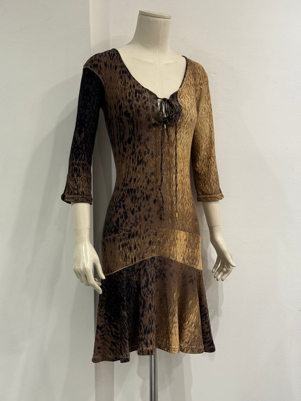 2002 Roberto Cavalli lace-up dress