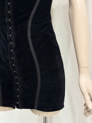 S/S1992 Dolce & Gabbana velvet corset mini dress