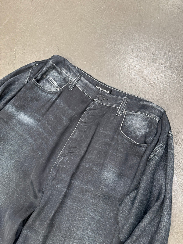 2020 Balenciaga by Demna hybrid trompe l’oeil pants