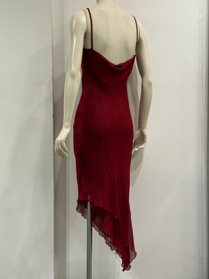 2000s Cavalli wrinkle red dress