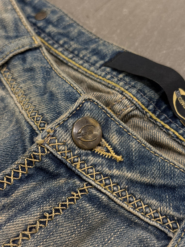 2000s Cavalli distressed faded jeans