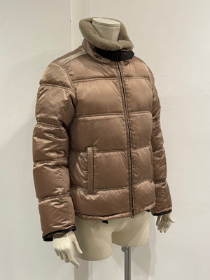 2000s Prada shearling-collar puffer jacket