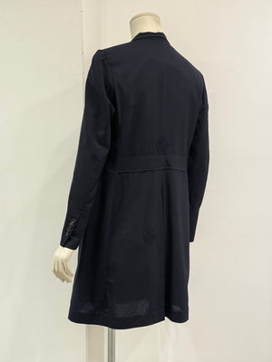 2010s Brunello Cucinelli navy tailored long blazer coat