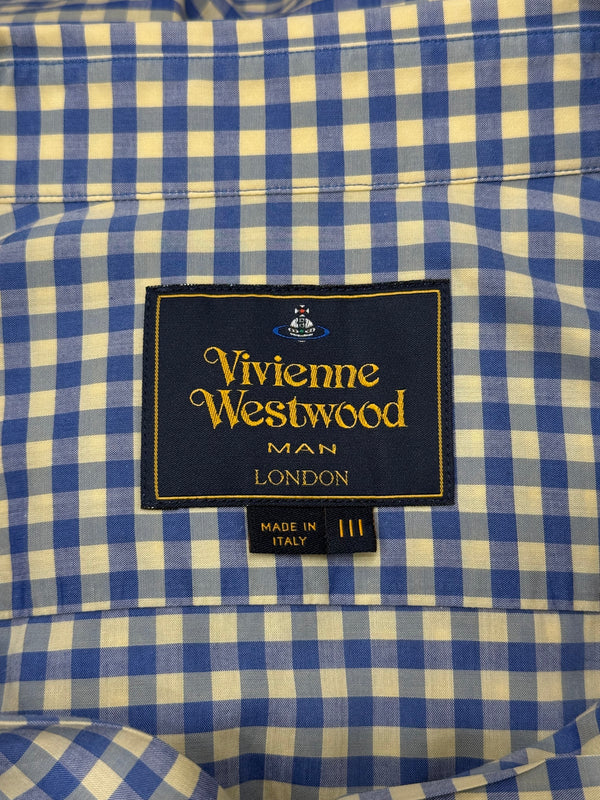 S/S2013 Vivienne Westwood orb logo check button-up shirt