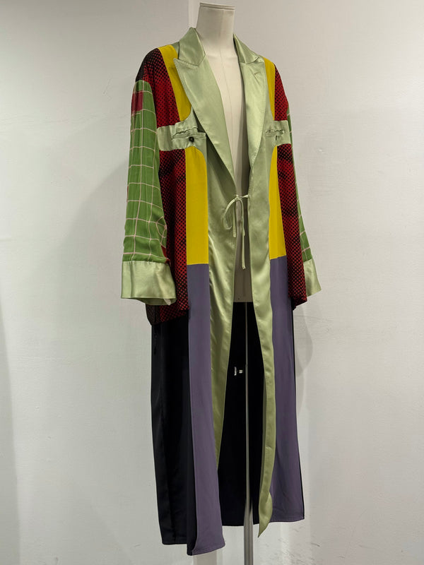 S/S1996 Jean Paul Gaultier "Cyberbaba" X-ray muscle trompe l'oeil reversible long coat