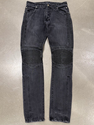 2010s Balmain biker panels denim jeans