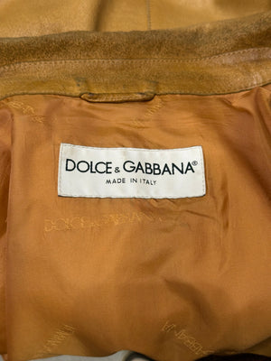 1990s Dolce & Gabbana cropped leather jacket