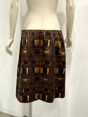 2010 Prada geometric midi skirt