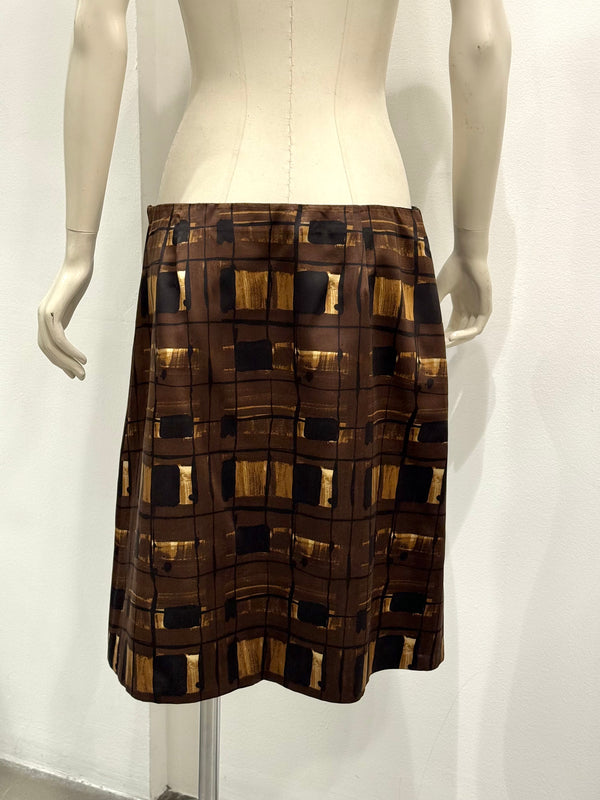 2010 Prada geometric midi skirt