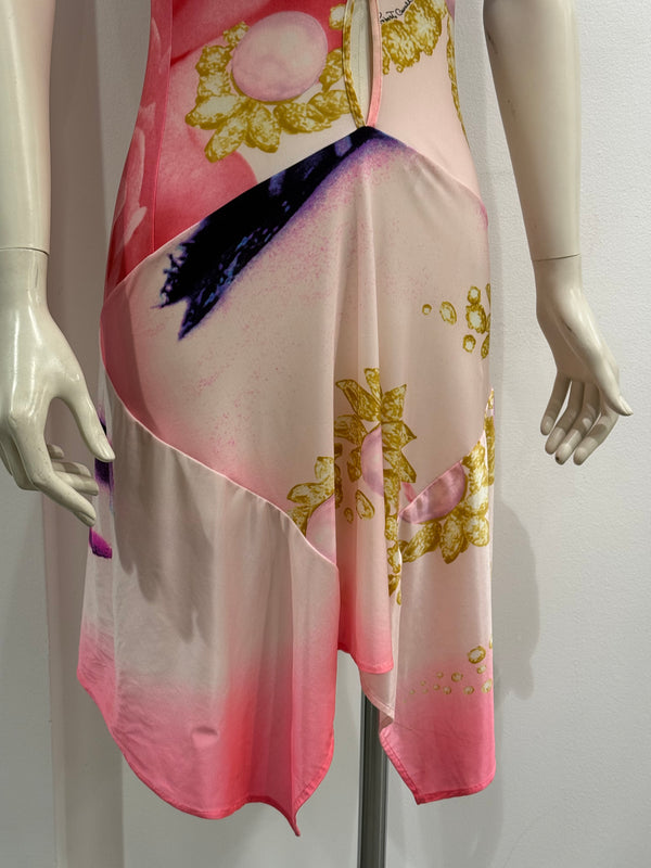 S/S 2001 Roberto Cavalli Elizabeth Taylor eye silk mini dress
